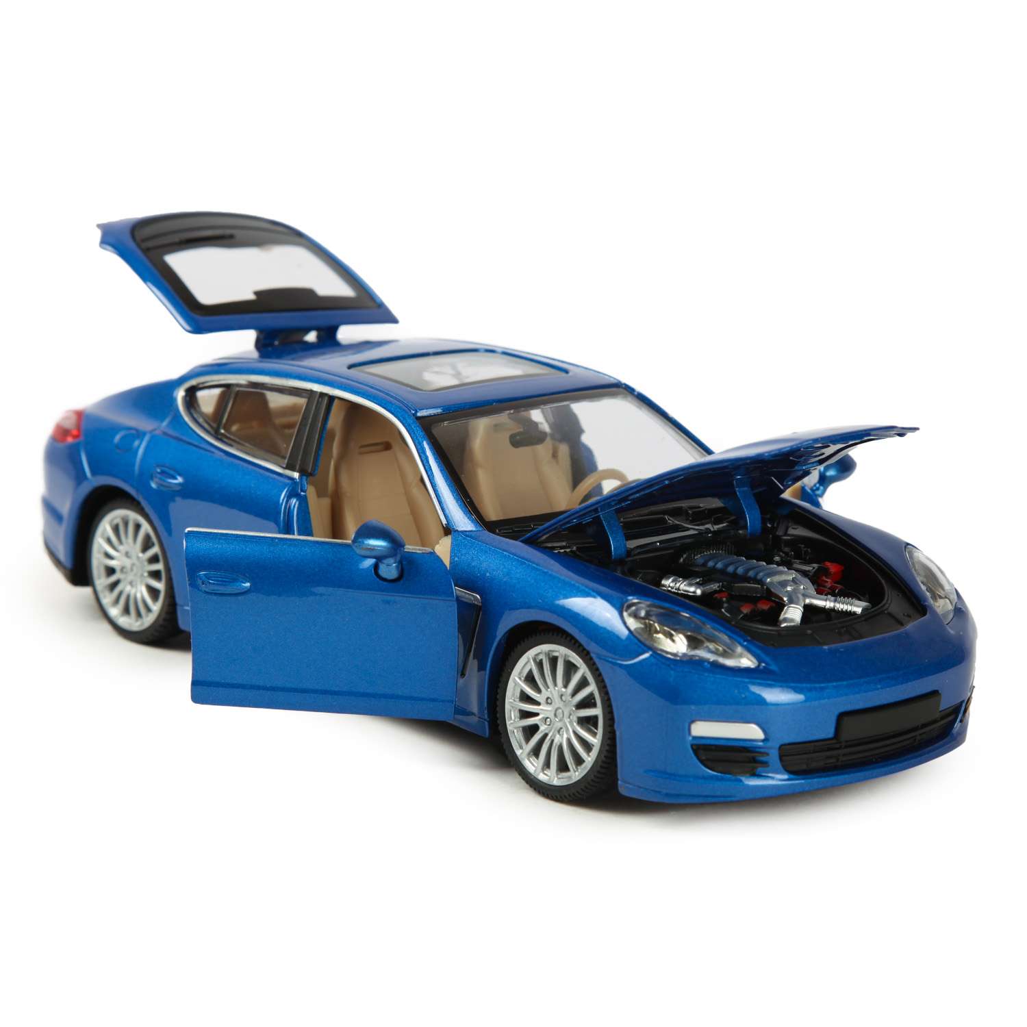 Машинка Mobicaro 1:24 Porsche Panamera S Серебристо-синяя 68245A 68245A - фото 5