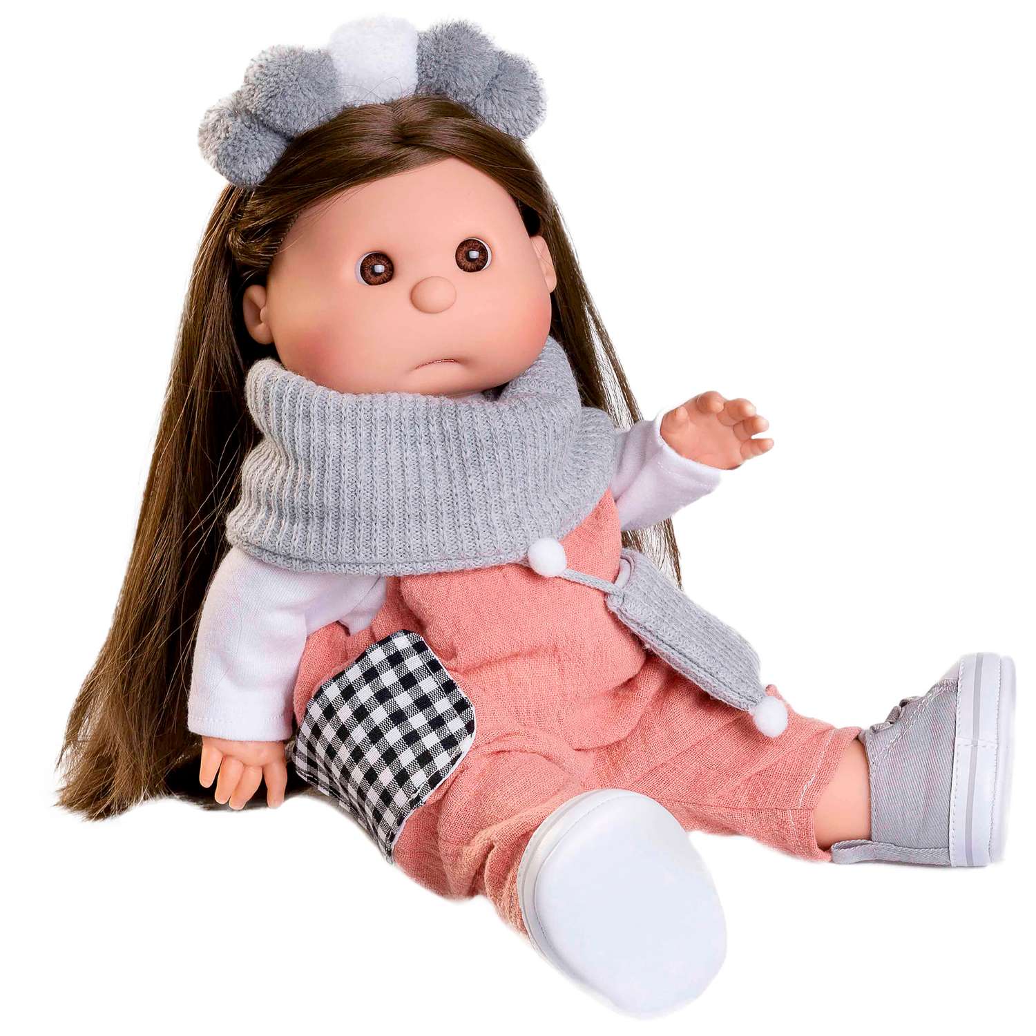 Кукла Antonio Juan Реборн Ирис в серо-розовом 38 см виниловая 23308 23308 - фото 2