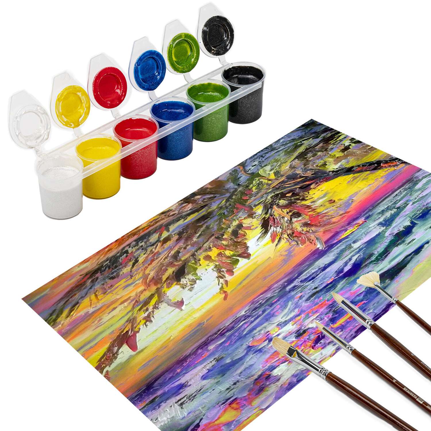 Краски акриловые Остров Сокровищ художественные Перламутровые для рисования и хобби 6 цветов по 25 мл - фото 4