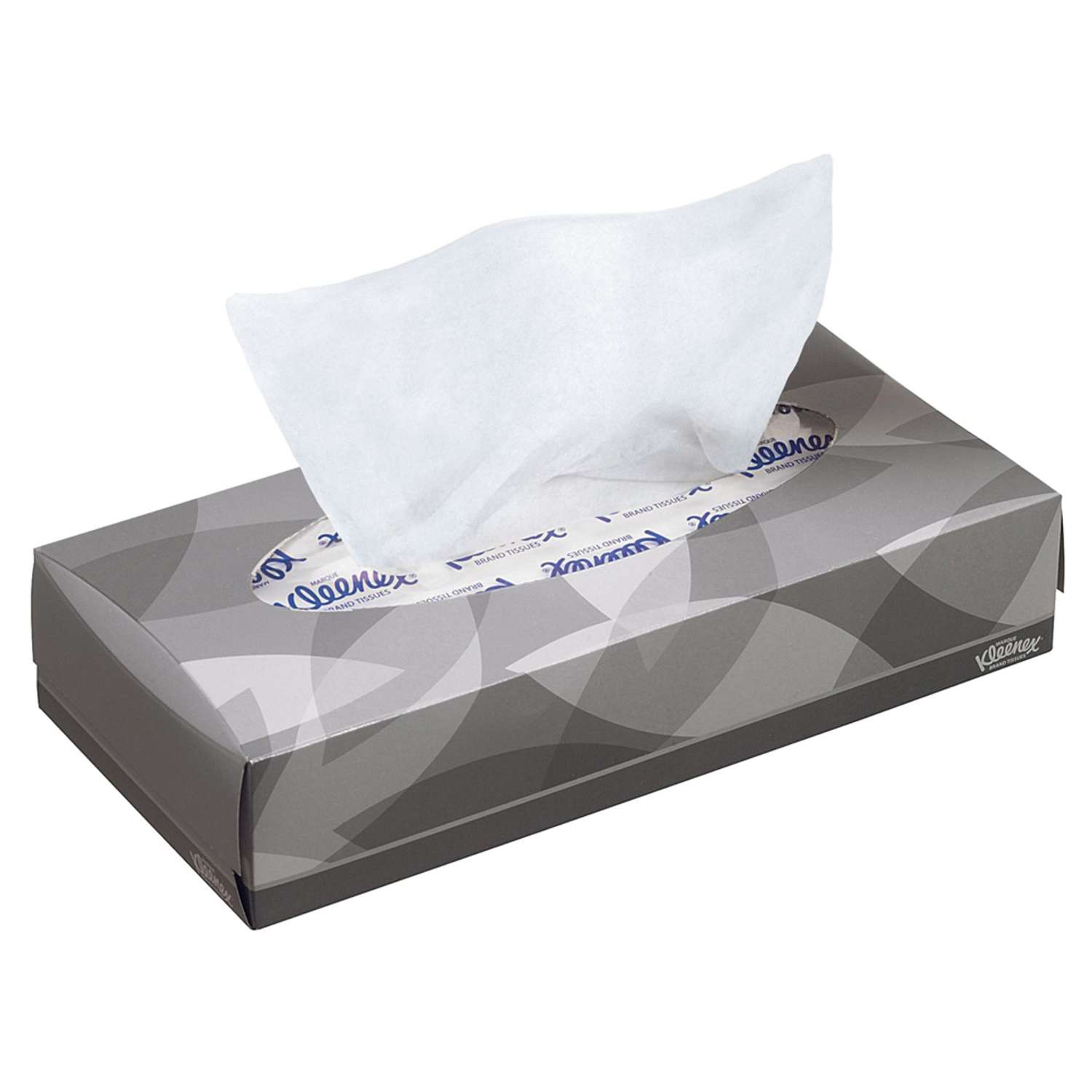 Бумажные салфетки KLEENEX для лица серая коробка 18.6 х 21.6 см 100 шт - фото 1