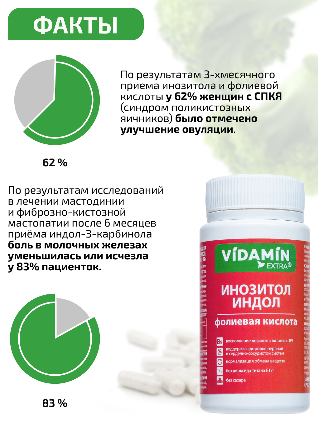 Инозитол индол витамин В9 VIDAMIN EXTRA для женского здоровья - фото 4