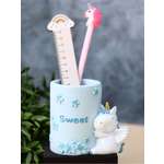 Подставка для канцелярии iLikeGift Sweet unicorn blue