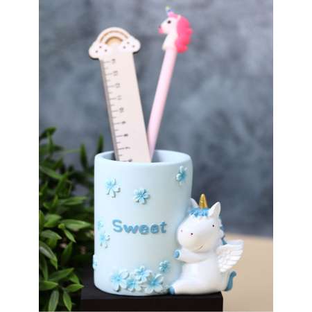 Подставка для канцелярии iLikeGift Sweet unicorn blue