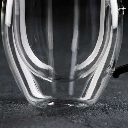 Чашка MAGISTRO стеклянная с двойными стенками «Адель» 200 мл цвет чёрный