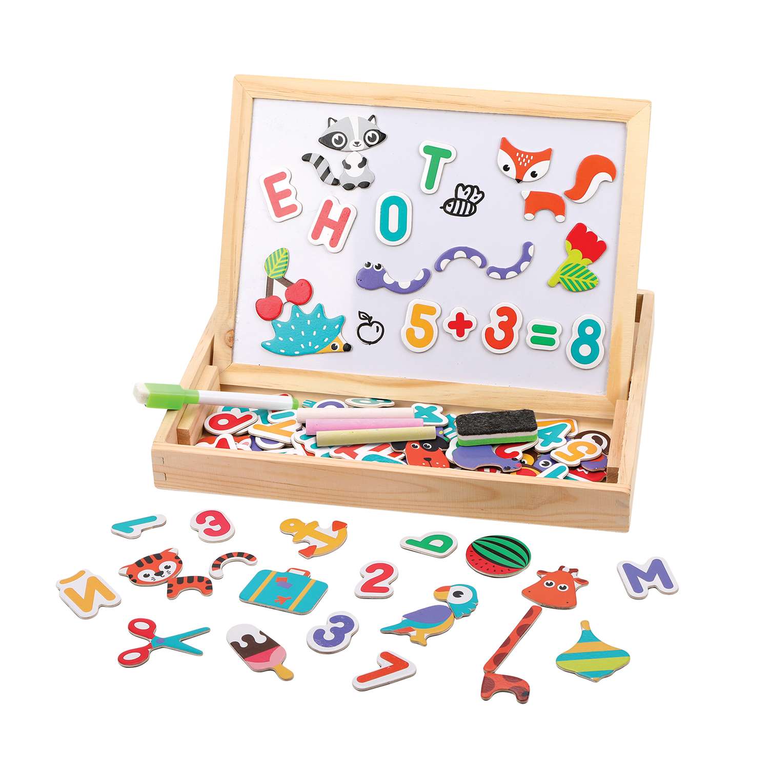 Развивающая игрушка Mapacha магнитные буквы фигурки счетный материал доска для рисования - фото 14