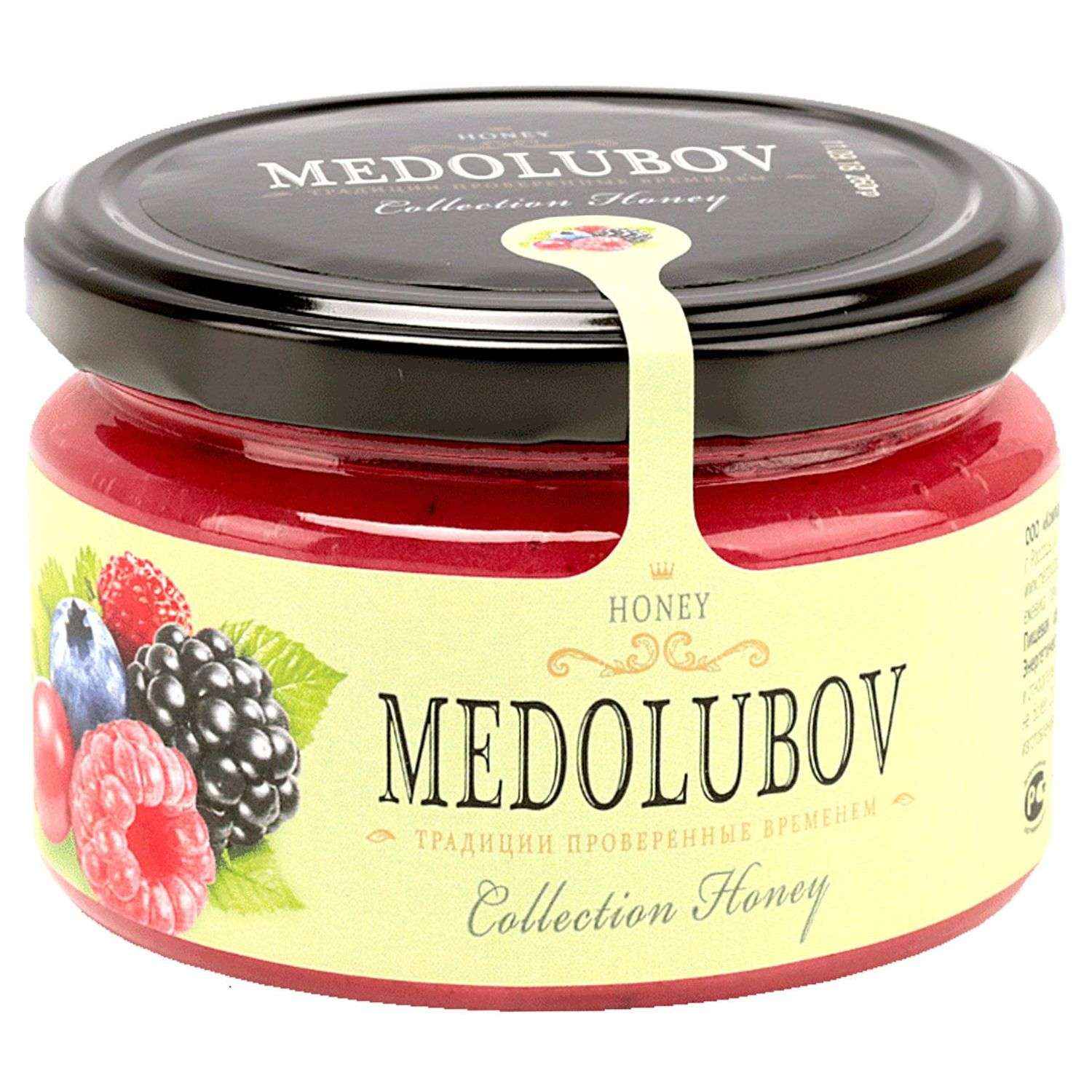 Мёд-суфле Медолюбов с лесными ягодами 250мл - фото 1
