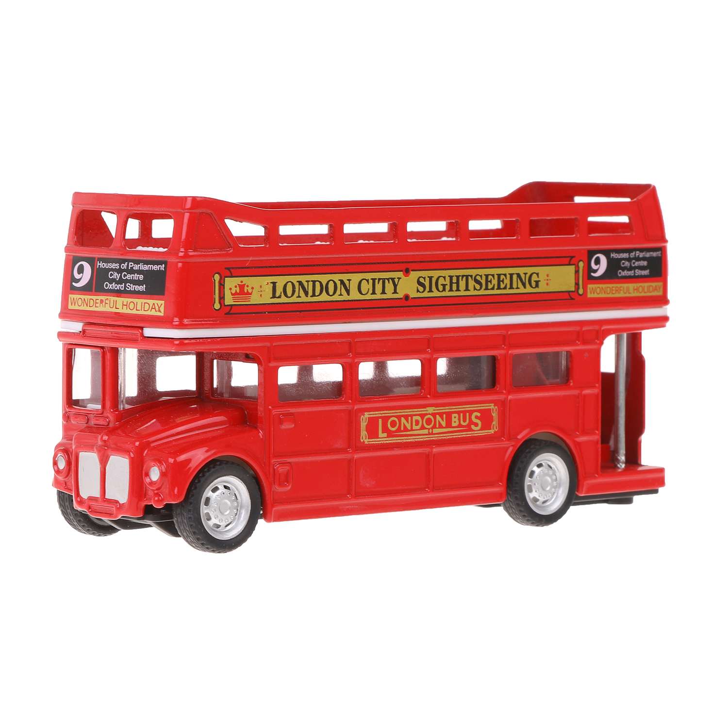 Автобус двухэтажный Пламенный мотор лондонский металличекий инерционный 870830 - фото 3