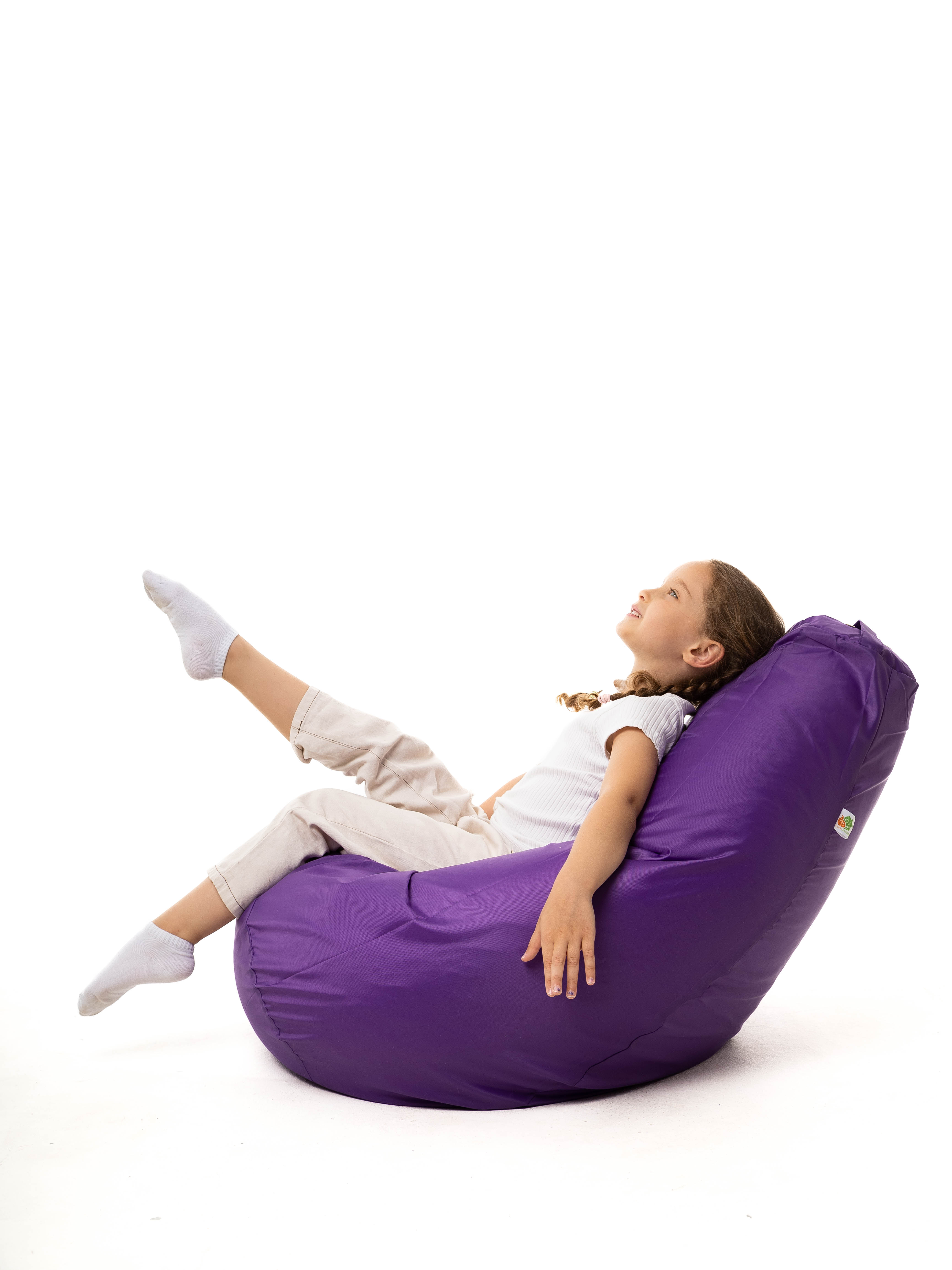 Кресло мешок груша PUFFGARDEN XL фиолетовое оксфорд ткань со съемным чехлом - фото 5