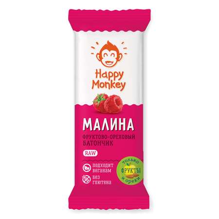 Батончик Happy Monkey фруктовый малина 30г