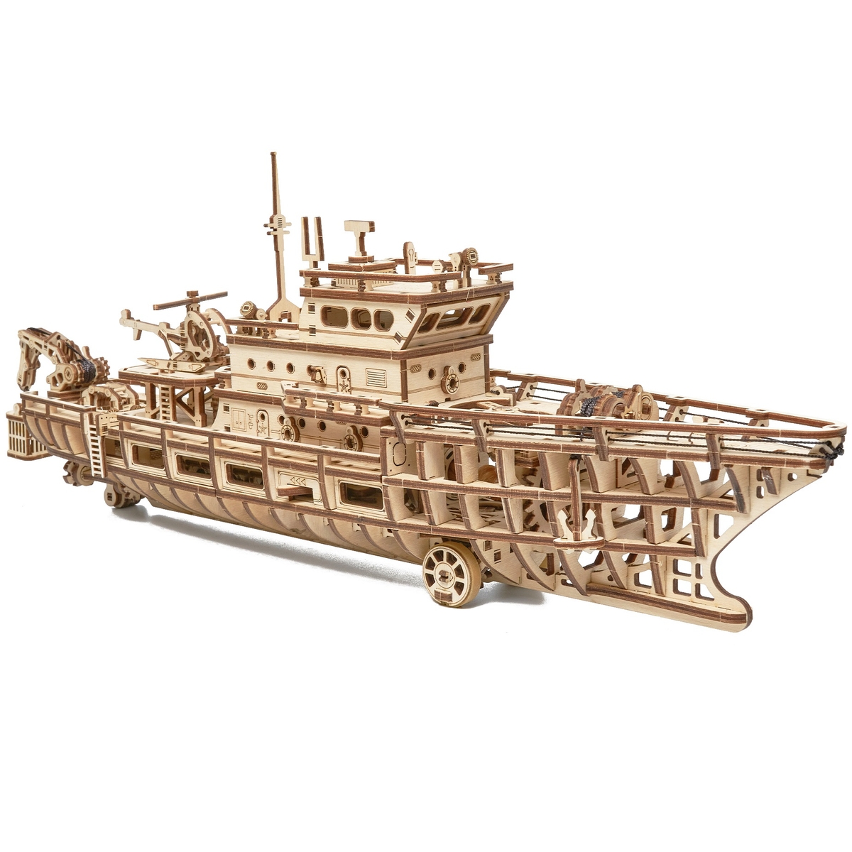 Сборная модель Wood Trick Исследовательская Яхта. Корабль - фото 8