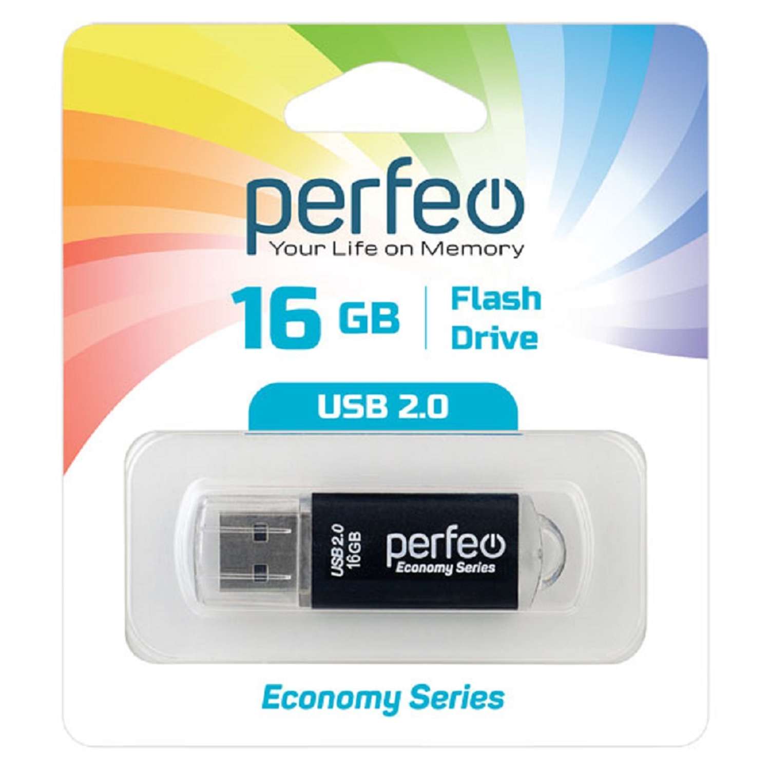 USB флешка Perfeo 16GB E01 Black economy series - фото 1