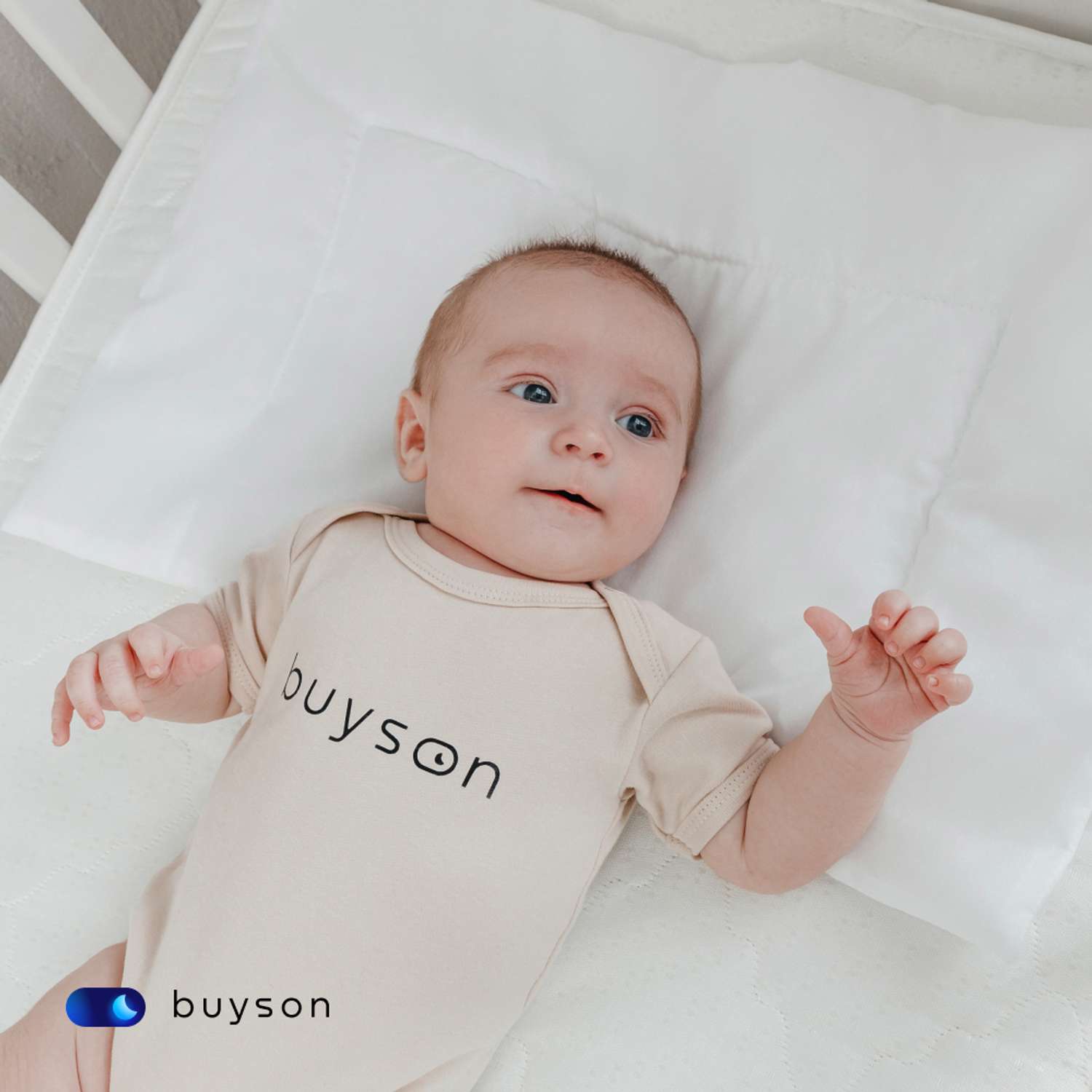 Анатомическая подушка buyson BuyMini для новорожденных от 0 до 3 лет 35х55 см высота 3 см - фото 11