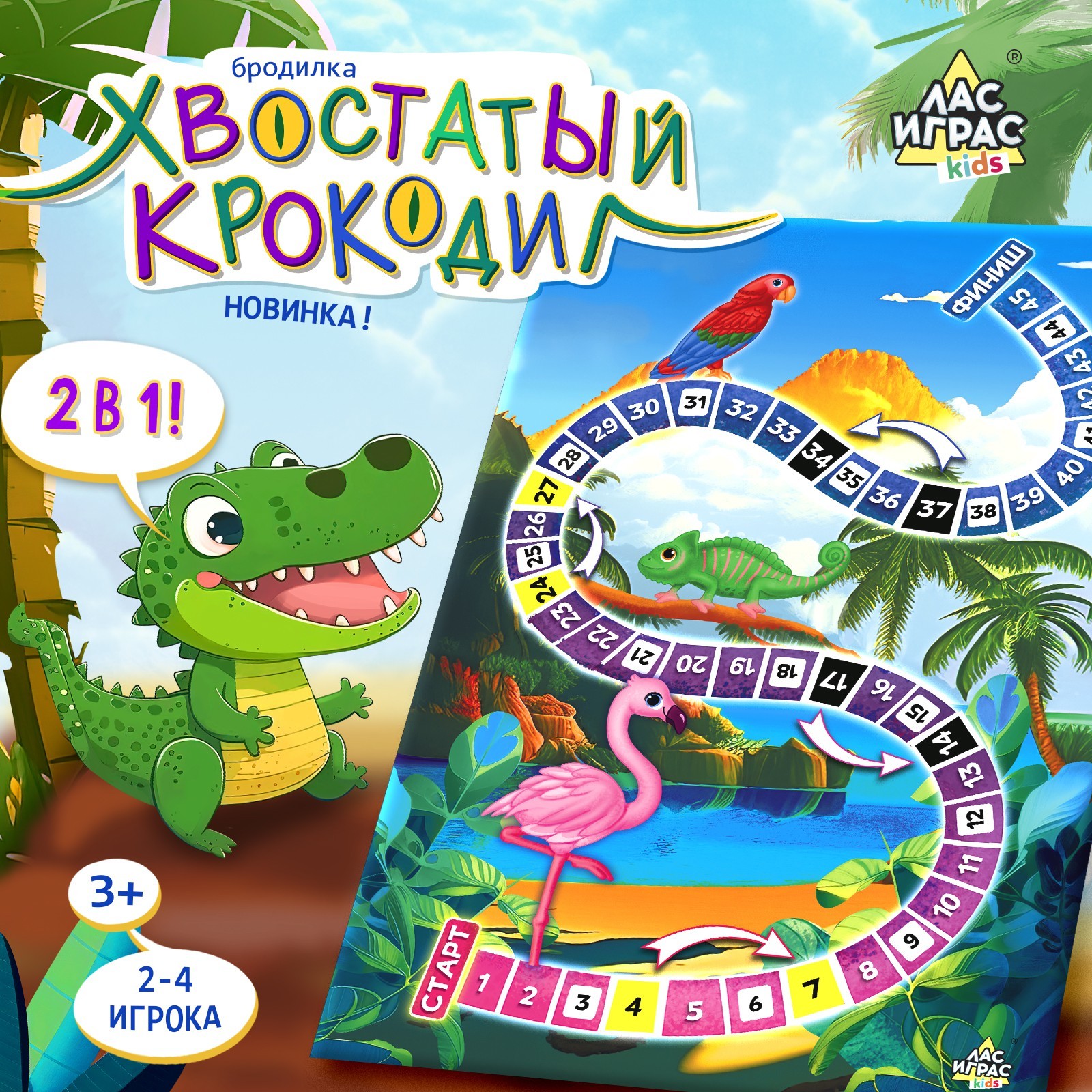 Настольная игра Лас Играс KIDS «Хвостатый крокодил» - фото 2