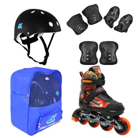 Набор роликовые коньки Sport Collection раздвижные Set City Racer Orange шлем и набор защиты в сумке размер XS 25-28
