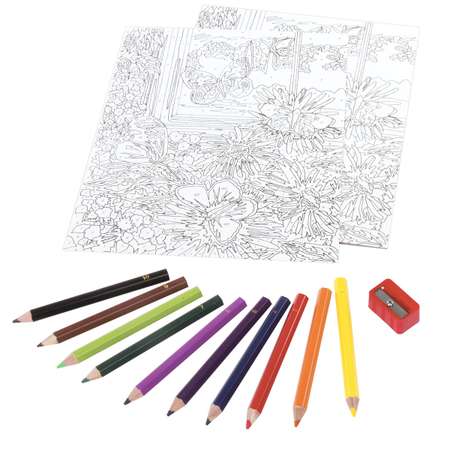 Раскраска по номерам Юнландия Бабочки А4 с цветными карандашами на картоне