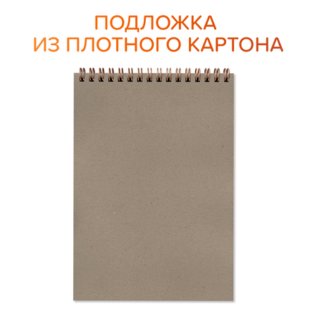 Скетчбук Проф-Пресс для акварели на гребне. Набор из 2 шт. А5 20 л. бумага 200 г/м2 Грация+рыбки кои