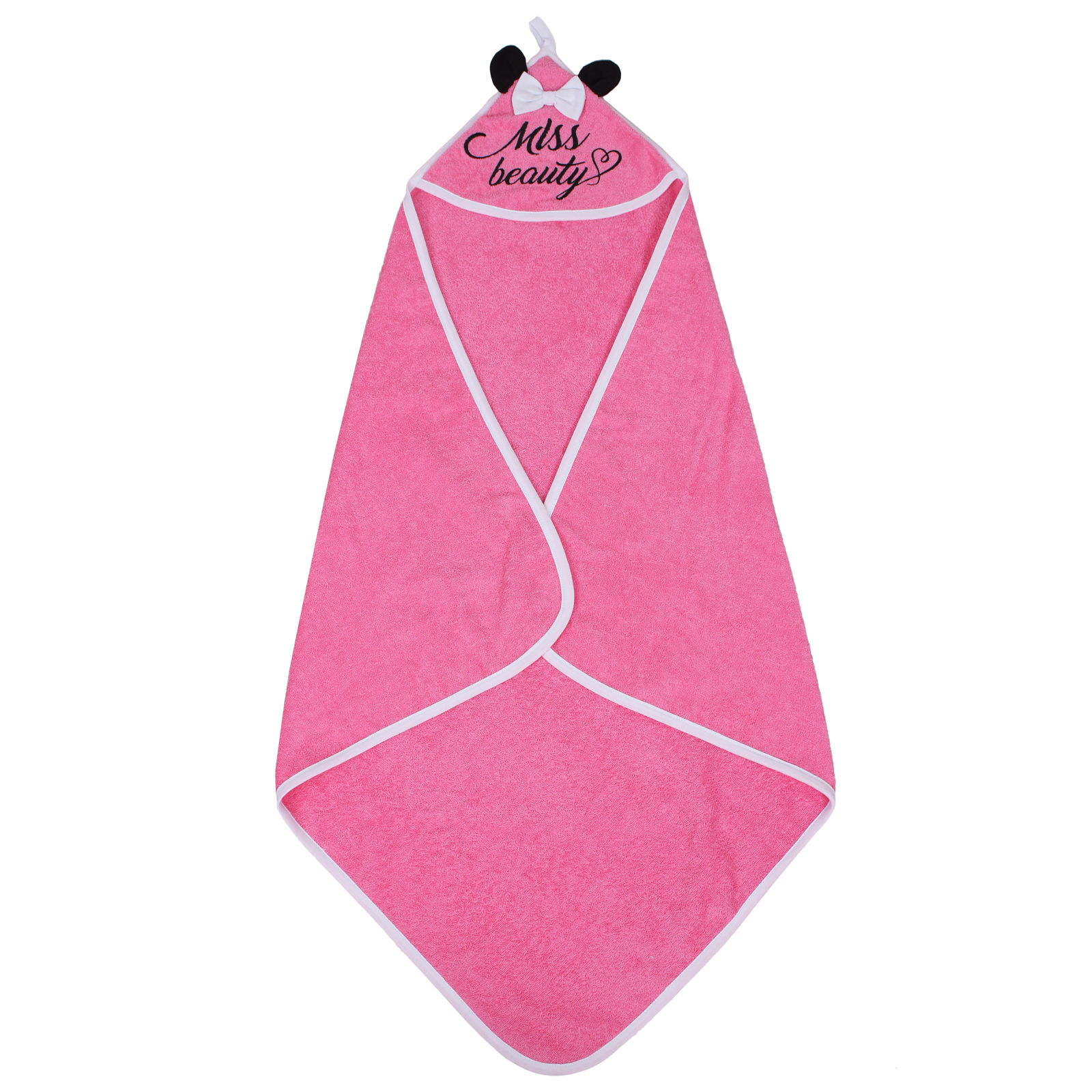 Полотенце Amarobaby Miss Beauty с уголком Розовый - фото 1