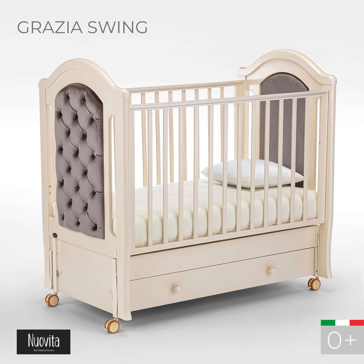 Кровать Nuovita Grazia swing продольный Слоновая кость - фото 2