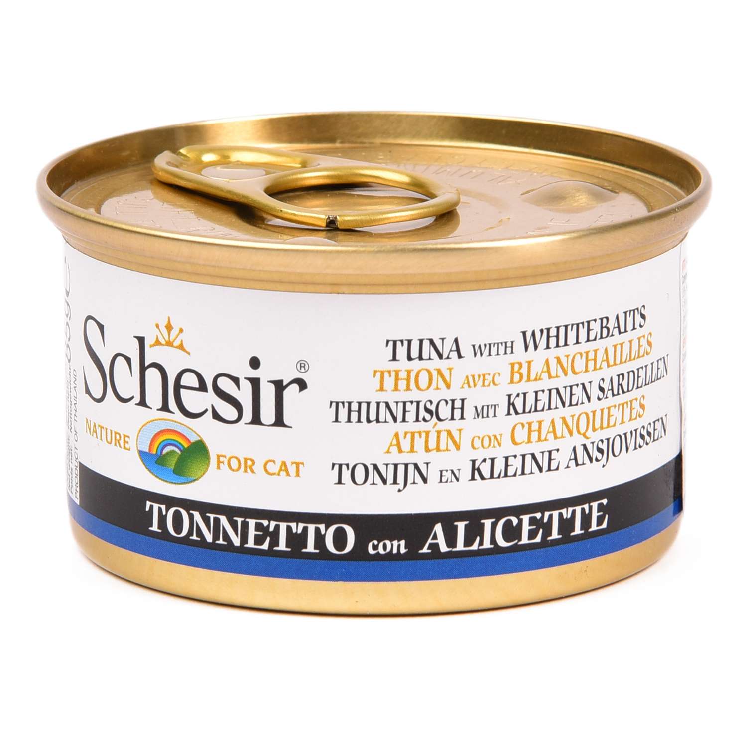 Корм влажный для кошек Schesir 85г тунец со снетком - фото 1