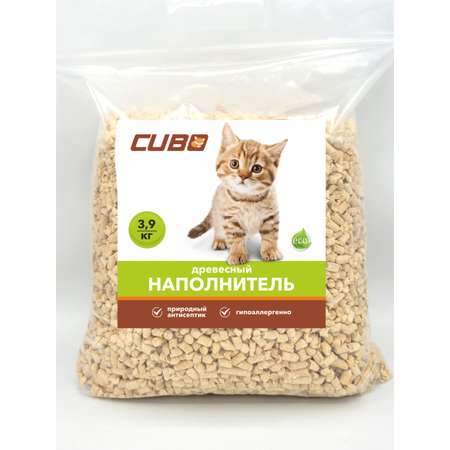 Наполнитель для лотка CUBO впитывающий древесный