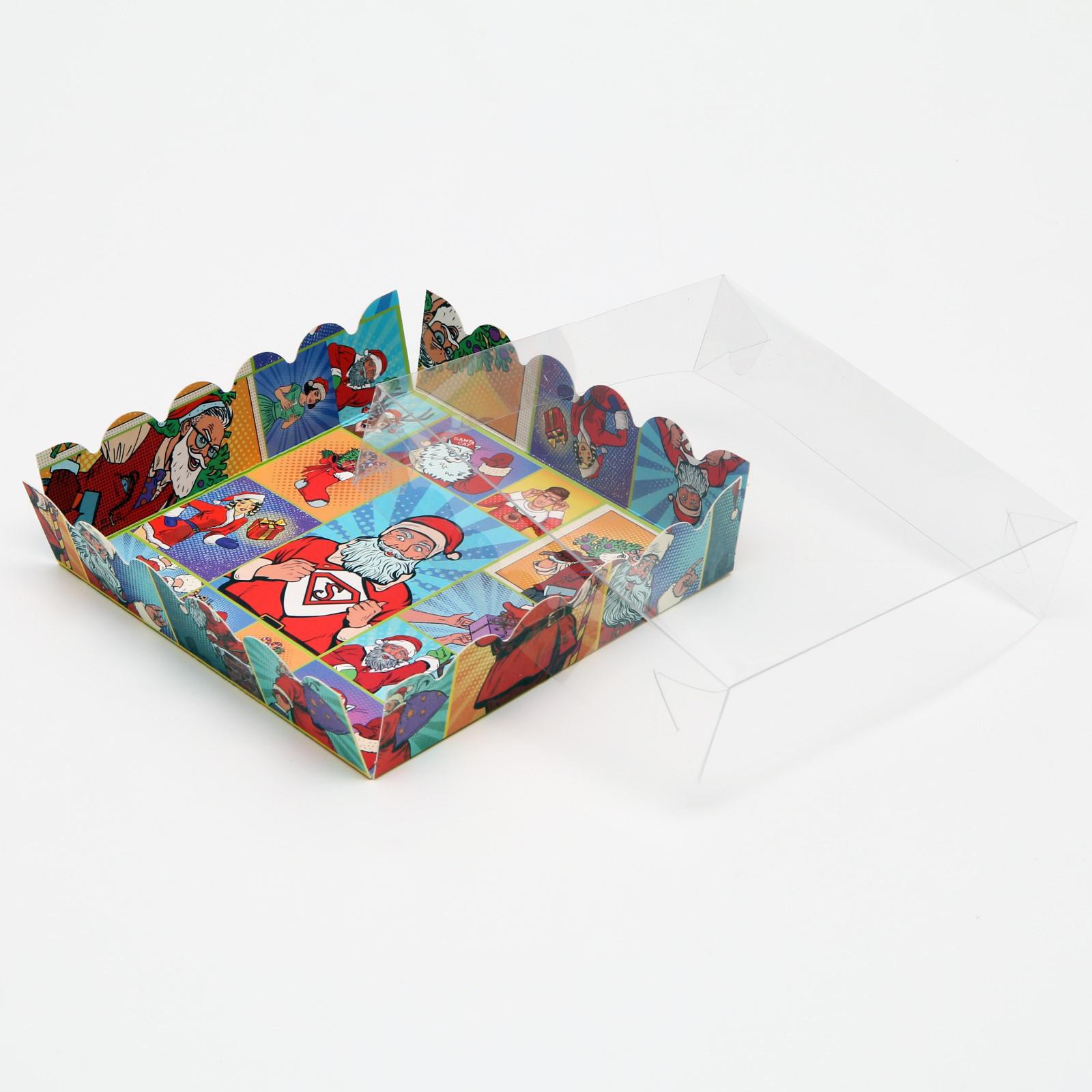Коробочка Sima-Land для печенья«Pop art новогодние супергерои» 12×12×3 см. 1 шт. - фото 2