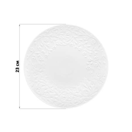 Набор тарелок Elan Gallery Веточки-цветочки для закуски 2 предмета 23х23х2.5 см