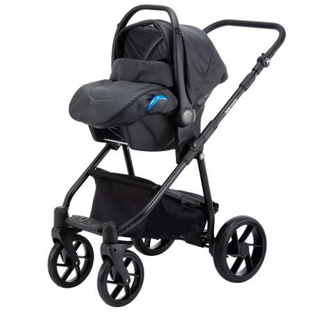 Коляска 3в1 BeBe-mobile Gusto Deluxe GU115 Черная кожа-Черная перфорированная кожа