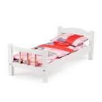Кроватка для кукол Тутси с двумя спинками белая деревянная