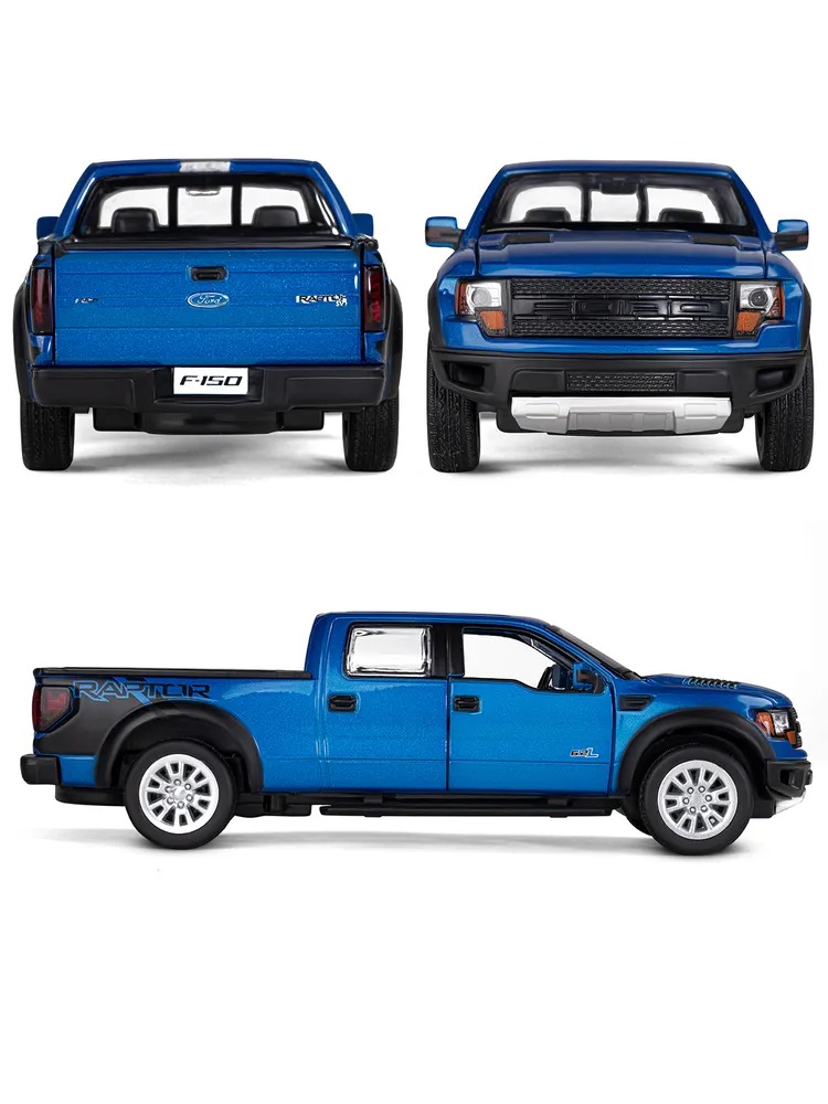 Пикап АВТОпанорама Ford F 150 SVT Raptor 1:34 синий JB1251395 - фото 5