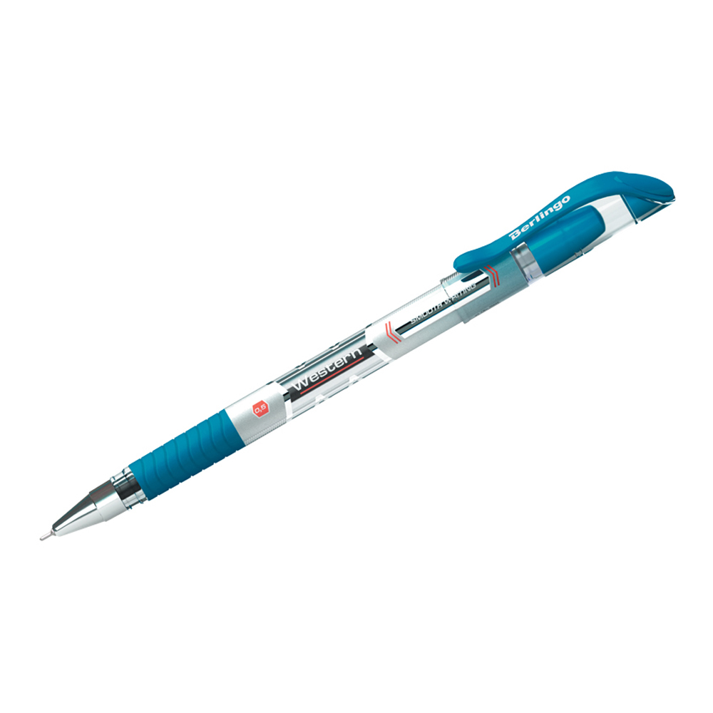 Ручка шариковая Berlingo Western синяя 05мм грип набор 12 шт - фото 1