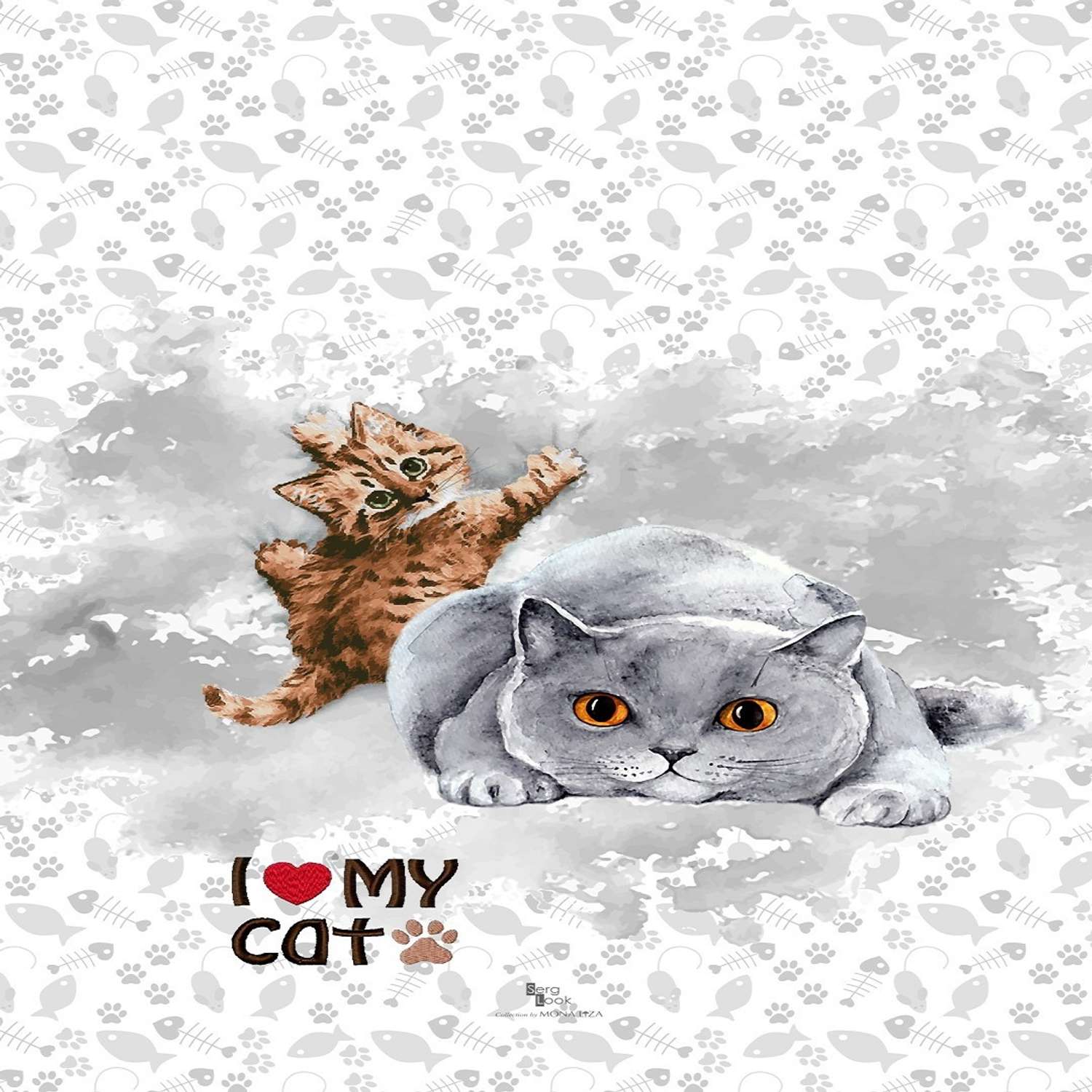 Комплект постельного белья Mona Liza 1.5сп SL I Love my Cat 50*70 сатин - фото 2