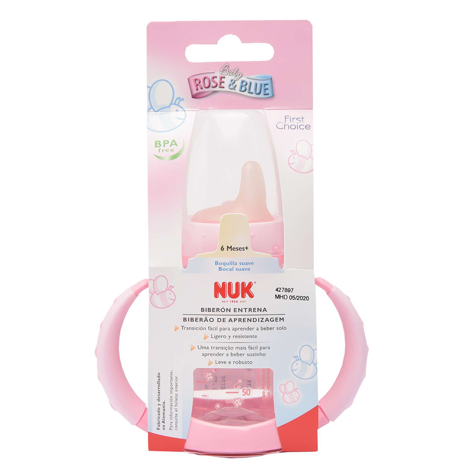 Бутылочка с ручками Nuk BABY ROSE 150 мл в ассортименте - фото 3