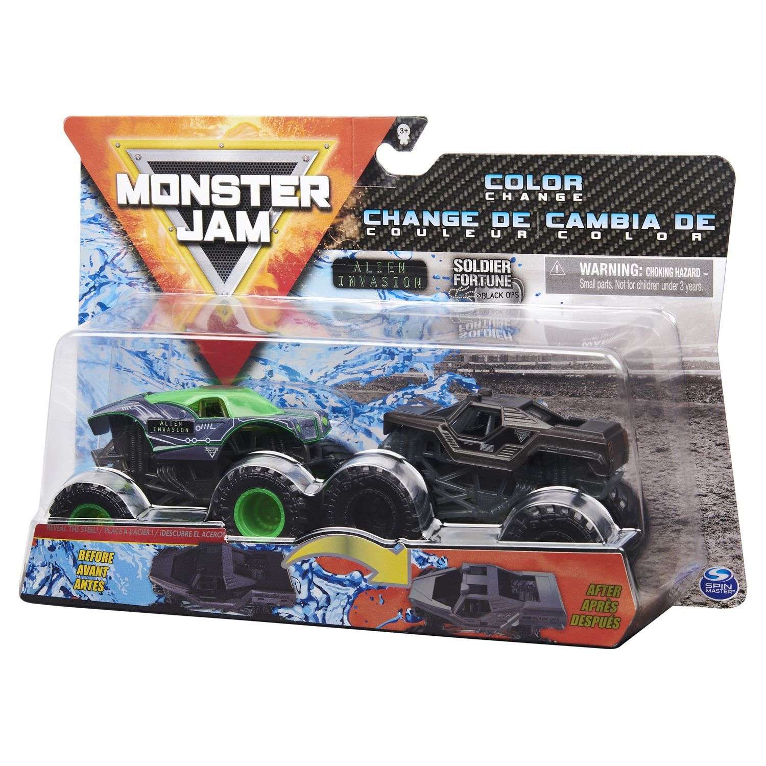 Машинка Monster Jam 1:64 2шт AlinInvasnVSoldrFortuneBlkOp6044943/20124306 6044943 - фото 3