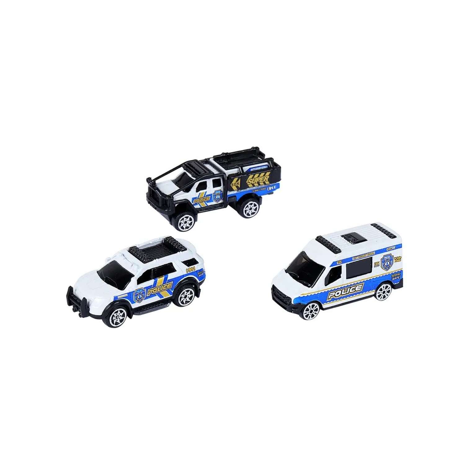 Машинки металлические AUTODRIVE игровой набор Полицейский 3шт JB0403964 JB0403964 - фото 4
