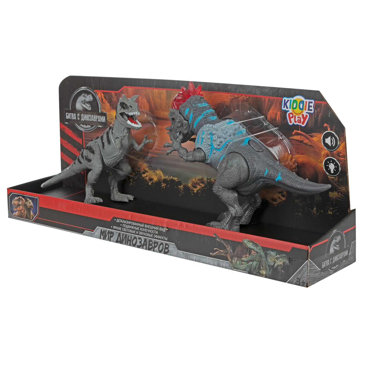 Игровой набор KiddiePlay Фигурки динозавра - Пахицелафозавр и Карнотавр со световым и звуковым эффектом - фото 13