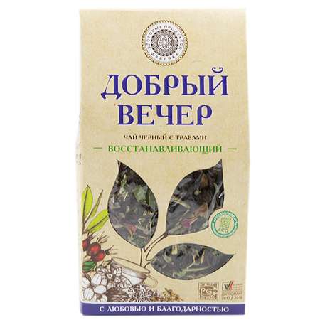Чай Фабрика Здоровых Продуктов Добрый вечер черный с травами 75г