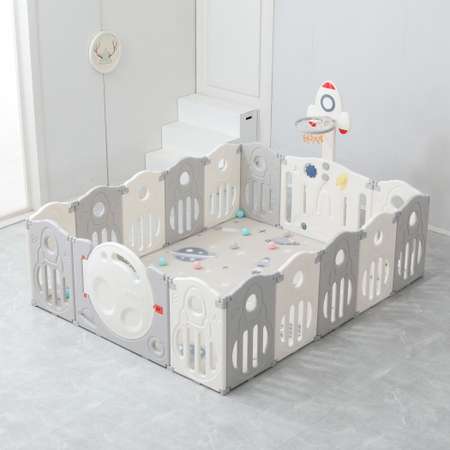 Манеж UNIX Kids Supreme space 200x200 cm grey