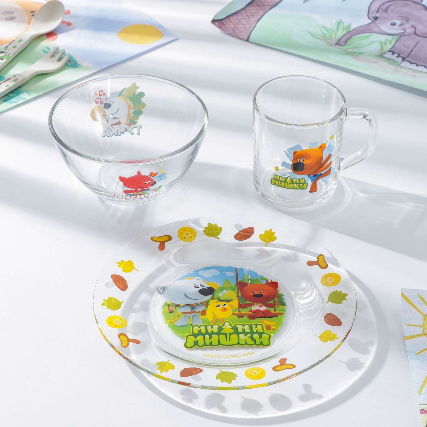 Набор посуды детский Sima-Land Мимимишки миска кружка тарелка - фото 1
