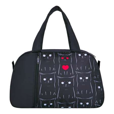 Спортивная сумка ACROSS FM-7 Котики цвет черный 26х41х16 см