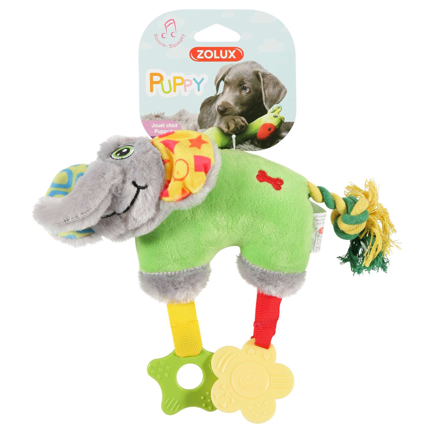 Игрушка для собак Zolux Слон Зеленая - фото 1