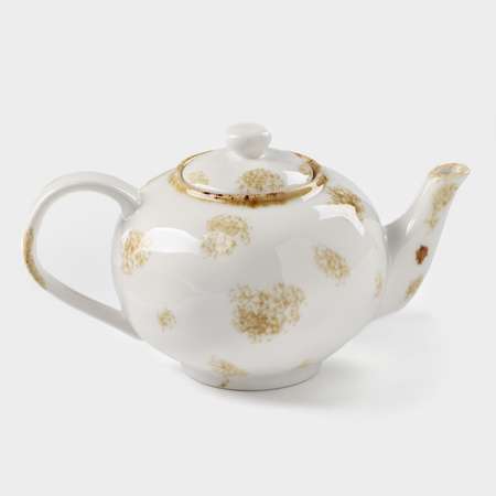 Заварочный чайник Доляна фарфоровый Organic Gold 650 мл цвет белый