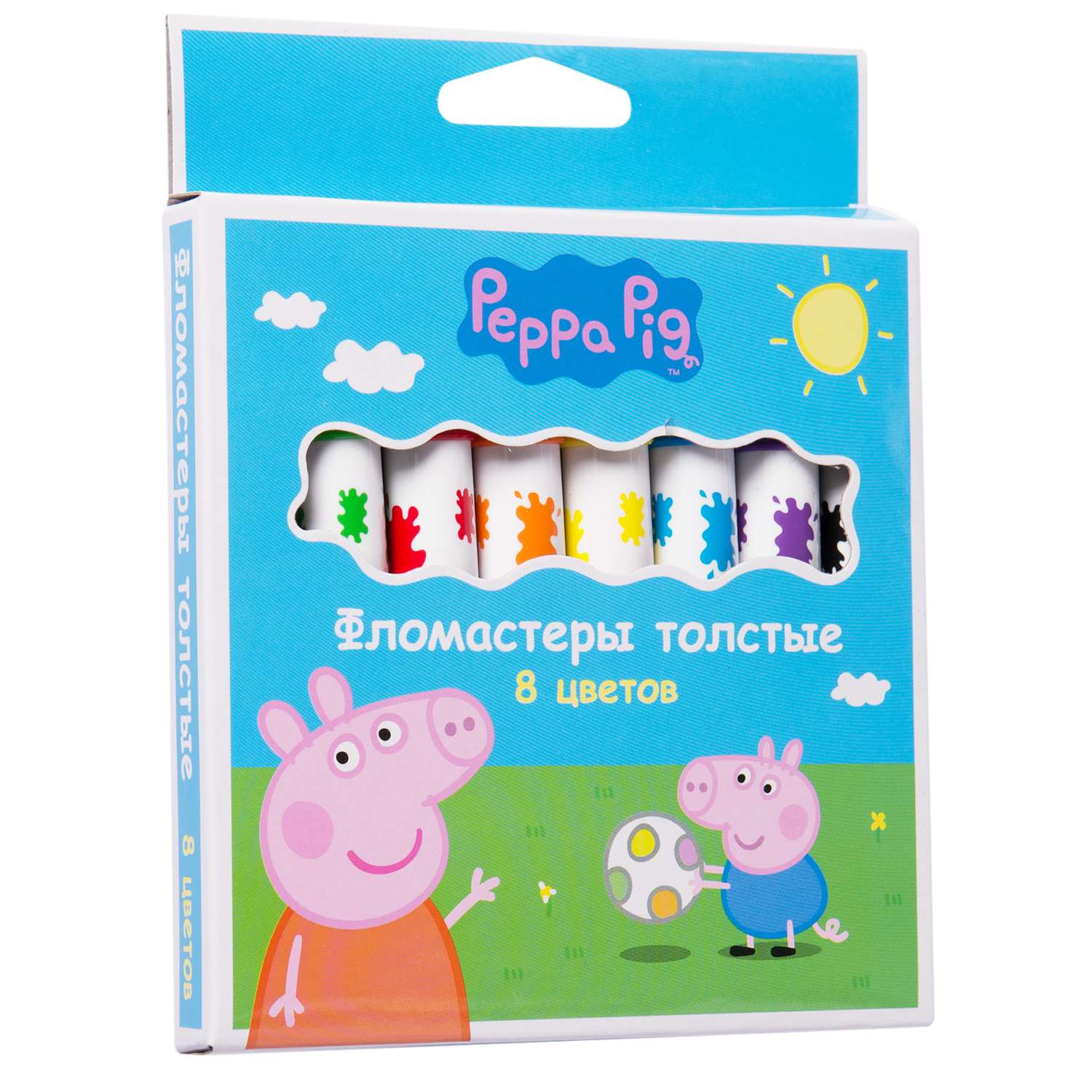 Фломастеры Росмэн Peppa Pig толстые 8цветов - фото 2