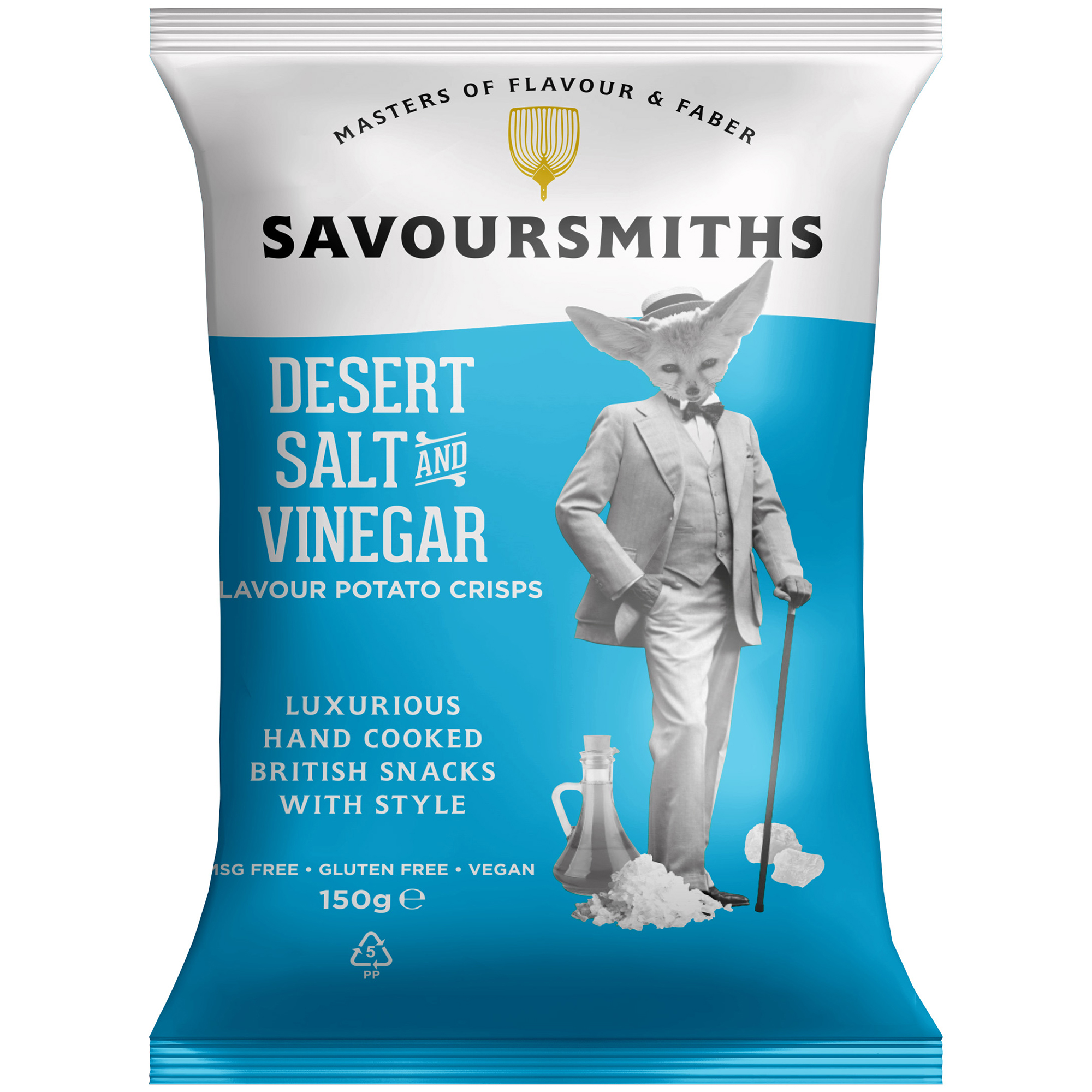 Натуральные картофельные чипсы SAVOURSMITHS с солью и уксусом 150г - фото 1