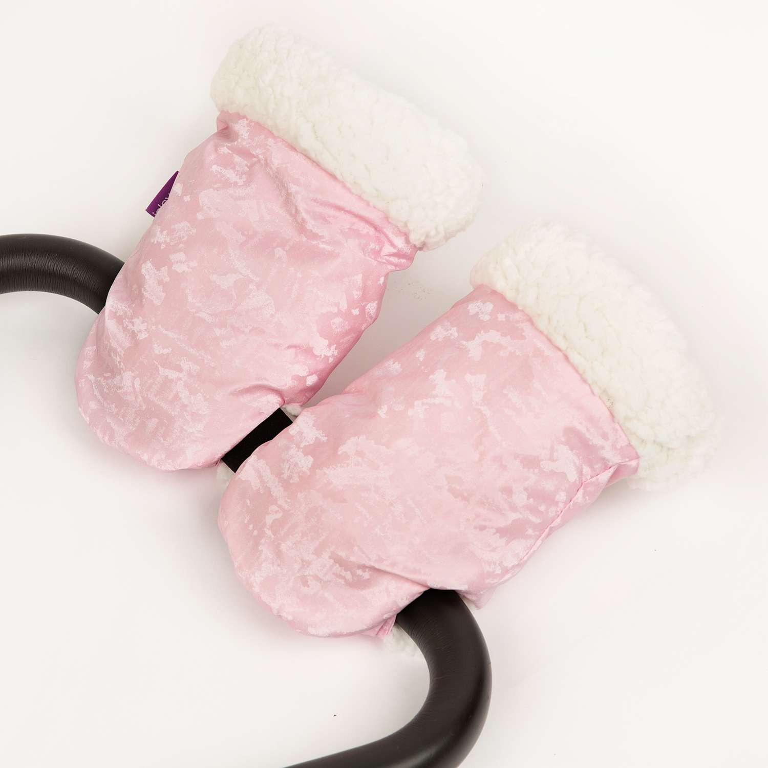 Муфта-рукавички для коляски inlovery меховая Shine/розовый МРШ01-003 - фото 2