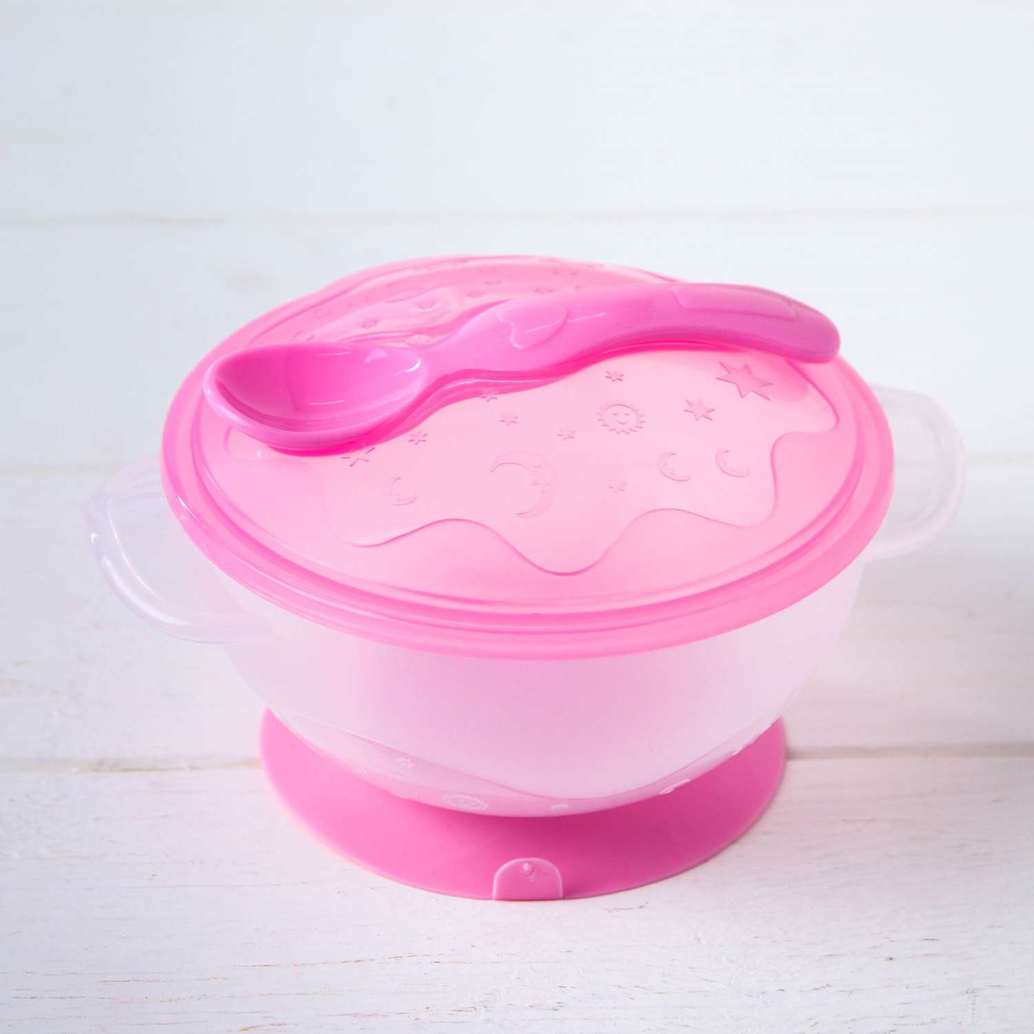 Набор посуды Крошка Я тарелка и ложка розовый - фото 1