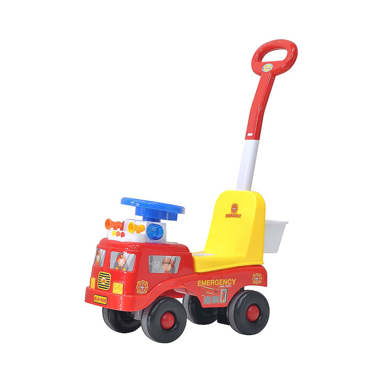Детская каталка EVERFLO Пожарная машина ЕС-902Р red с родительской ручкой - фото 1