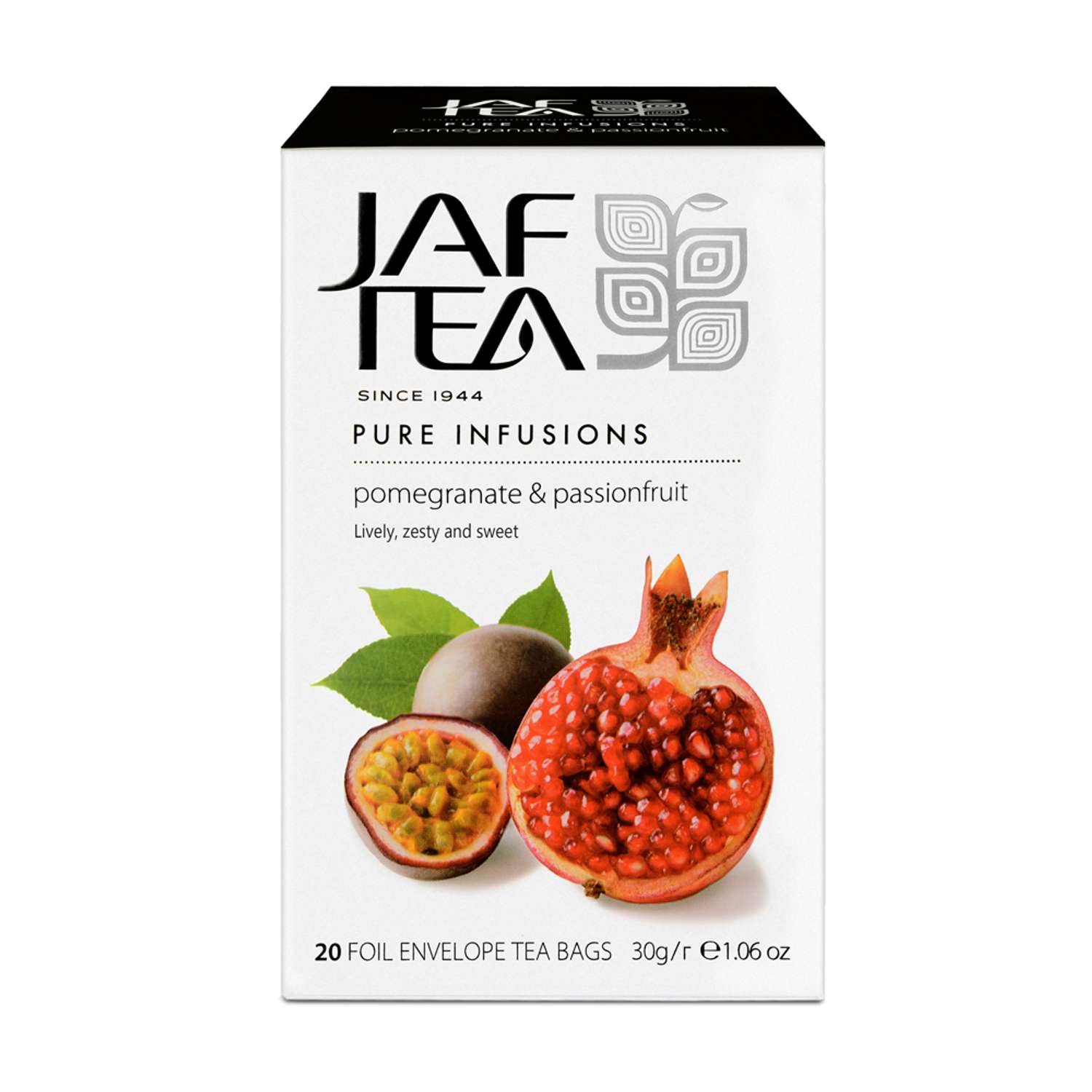 Чай без кофеина JAF TEA Pomegranate Passionfruit 20 пакетиков в конвертиках гранат и маракуйя - фото 1