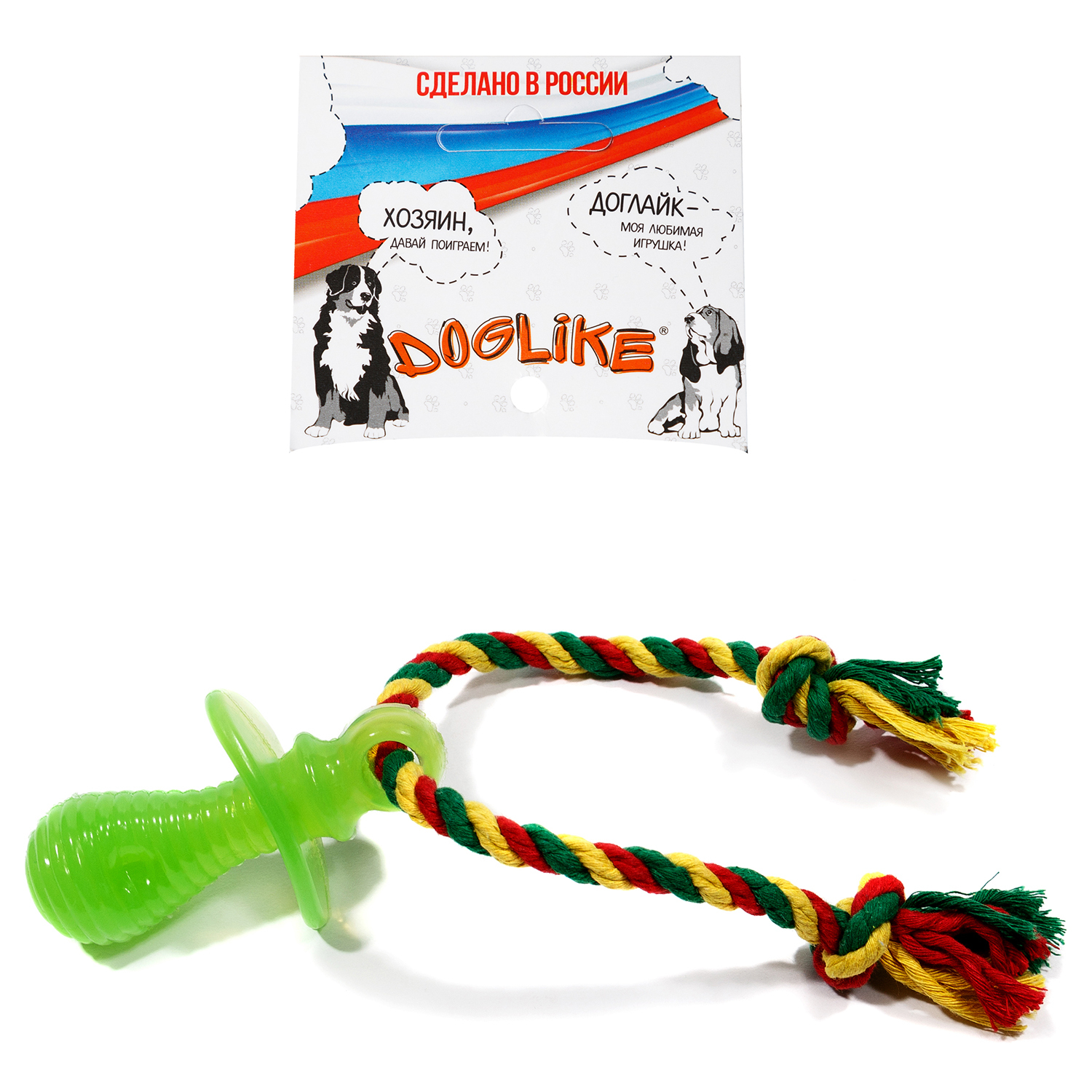 Игрушка для собак Doglike Соска с канатом Зеленый - фото 3
