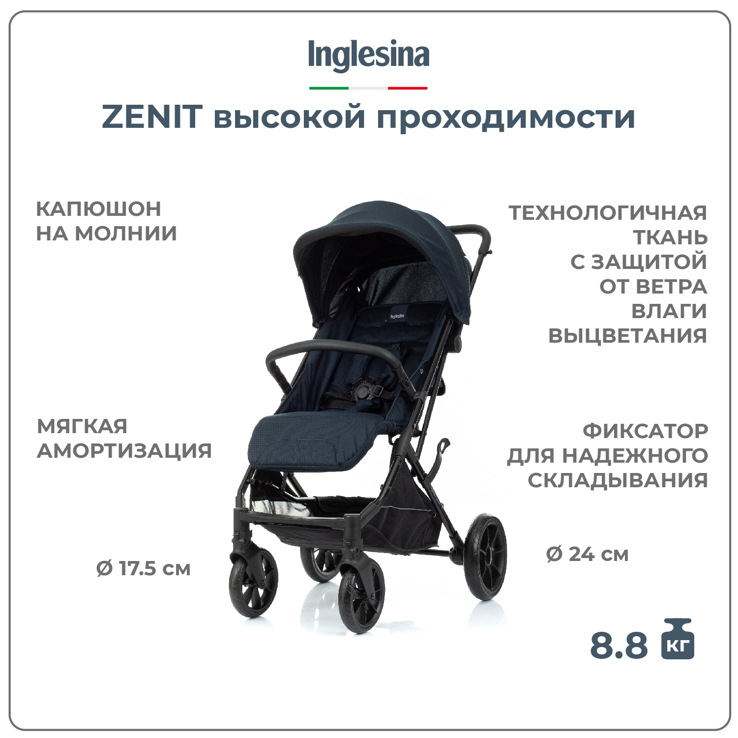 Прогулочная коляска Inglesina Zenit Navy - фото 1