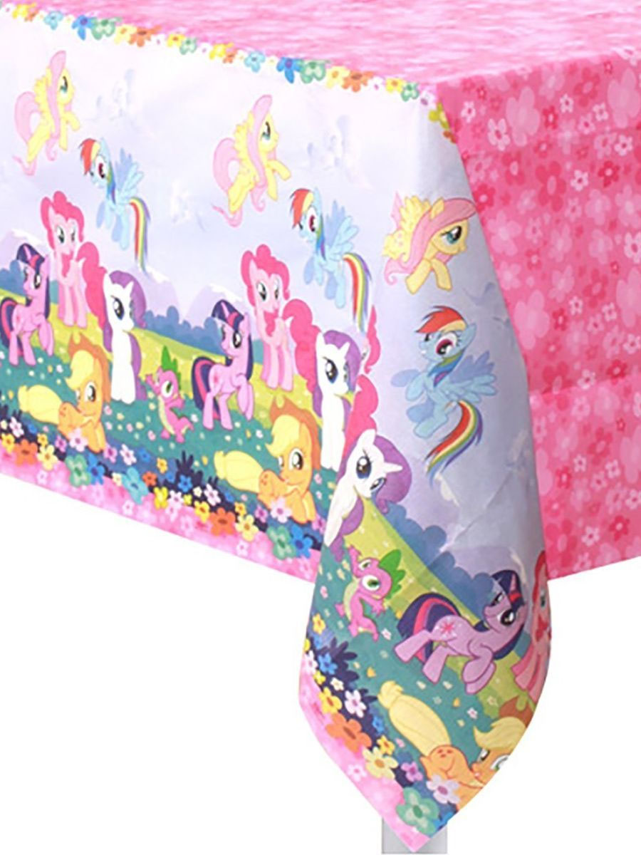 Скатерть одноразовая Riota My Little Pony розово-голубая 120 х 180 см